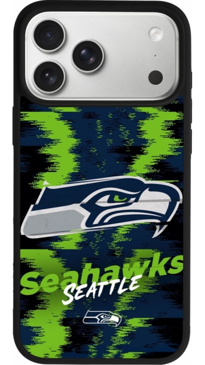 Coque iPhone 17 Pro Max - Silicone rigide noir Super Bowl 26 Seattle 2
