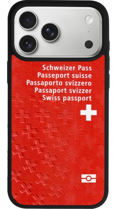 Coque iPhone 17 Pro Max - Silicone rigide noir Swiss Passport