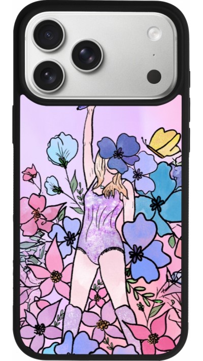 Coque iPhone 17 Pro Max - Silicone rigide noir Taylor Swift Sketch - Pink