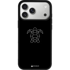Coque iPhone 17 Pro Max - Silicone rigide noir Turtles lines on black