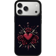 Coque iPhone 17 Pro Max - Silicone rigide noir Valentine 2024 gothic love