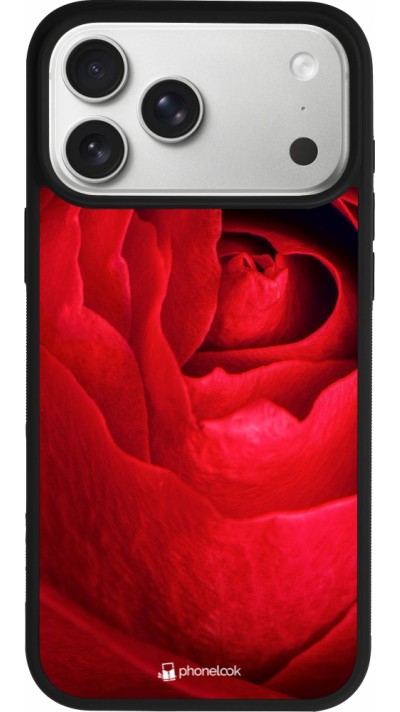 Coque iPhone 17 Pro Max - Silicone rigide noir Valentine 2022 Rose