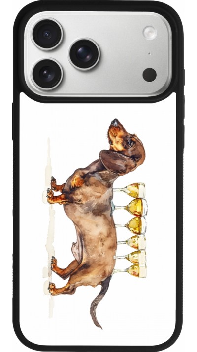 Coque iPhone 17 Pro Max - Silicone rigide noir Wine Teckel