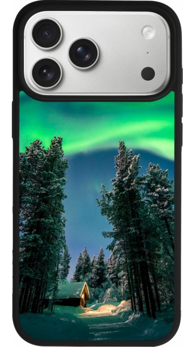 Coque iPhone 17 Pro Max - Silicone rigide noir Winter 22 Northern Lights