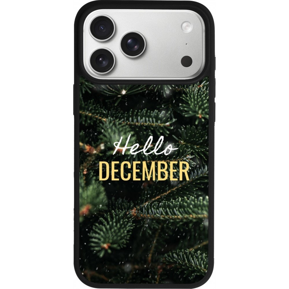 iPhone 17 Pro Max Case Hülle - Silikon schwarz Winter 25 Winter hello december