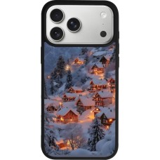 iPhone 17 Pro Max Case Hülle - Silikon schwarz Winter 25 Winter snowy village