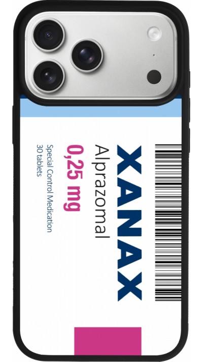 Coque iPhone 17 Pro Max - Silicone rigide noir Xanax Alprazolam 2025