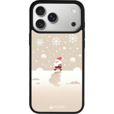 Coque iPhone 17 Pro Max - Silicone rigide noir Noël 2023 Minimalist Santa