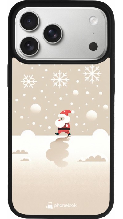Coque iPhone 17 Pro Max - Silicone rigide noir Noël 2023 Minimalist Santa