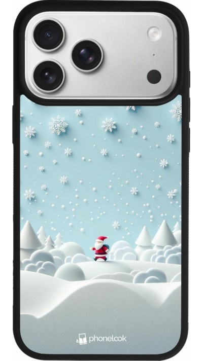 Coque iPhone 17 Pro Max - Silicone rigide noir Noël 2023 Petit Père Flocon