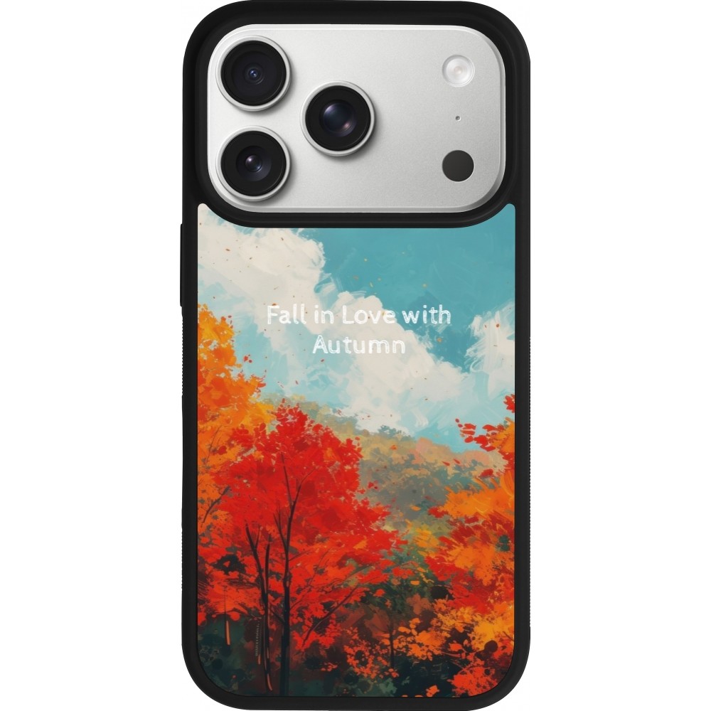 iPhone 17 Pro Case Hülle - Silikon schwarz Autumn 25 Fall in love
