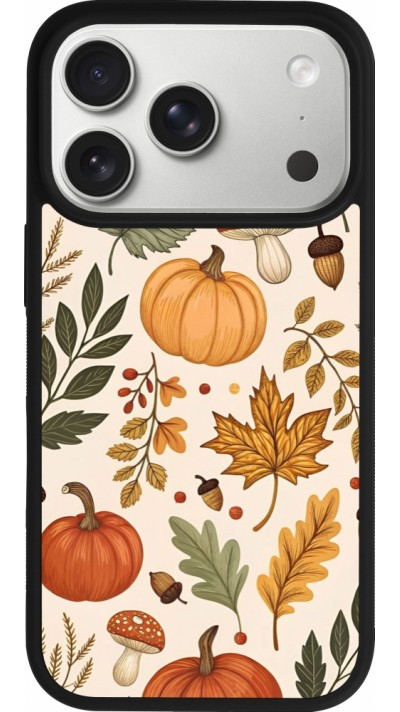 Coque iPhone 17 Pro - Silicone rigide noir Autumn 25 Autumn pattern