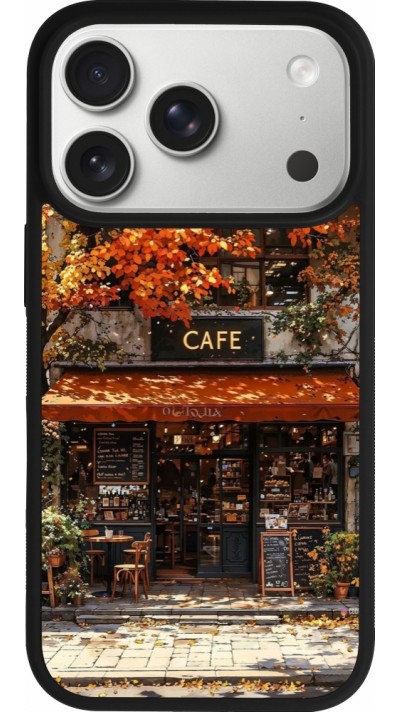 Coque iPhone 17 Pro - Silicone rigide noir Autumn 25 Coffee shop