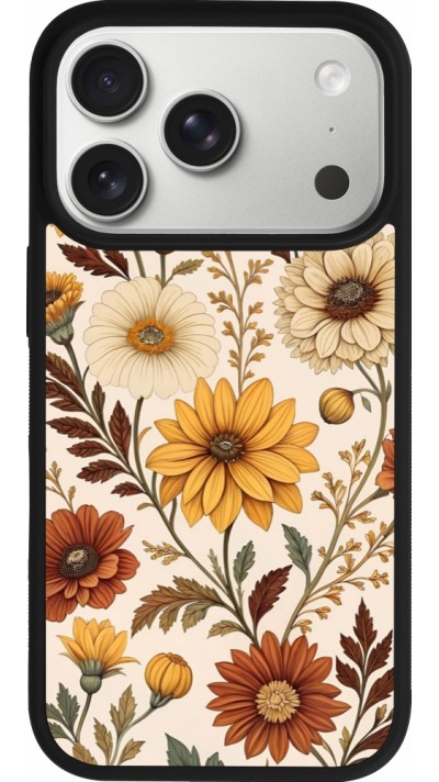 Coque iPhone 17 Pro - Silicone rigide noir Autumn 25 Flower pattern