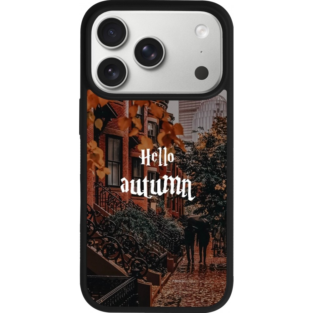iPhone 17 Pro Case Hülle - Silikon schwarz Autumn 25 Hello autumn