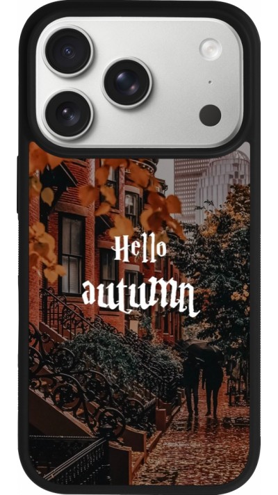 Coque iPhone 17 Pro - Silicone rigide noir Autumn 25 Hello autumn