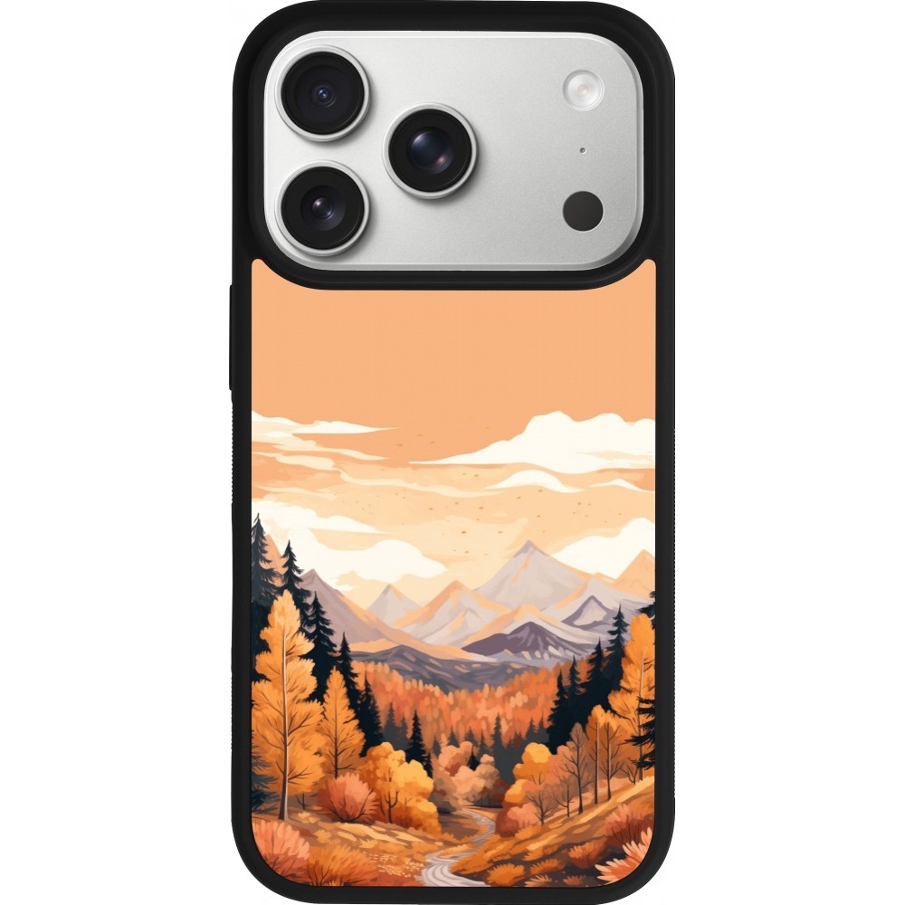 iPhone 17 Pro Case Hülle - Silikon schwarz Autumn 25 Mountains
