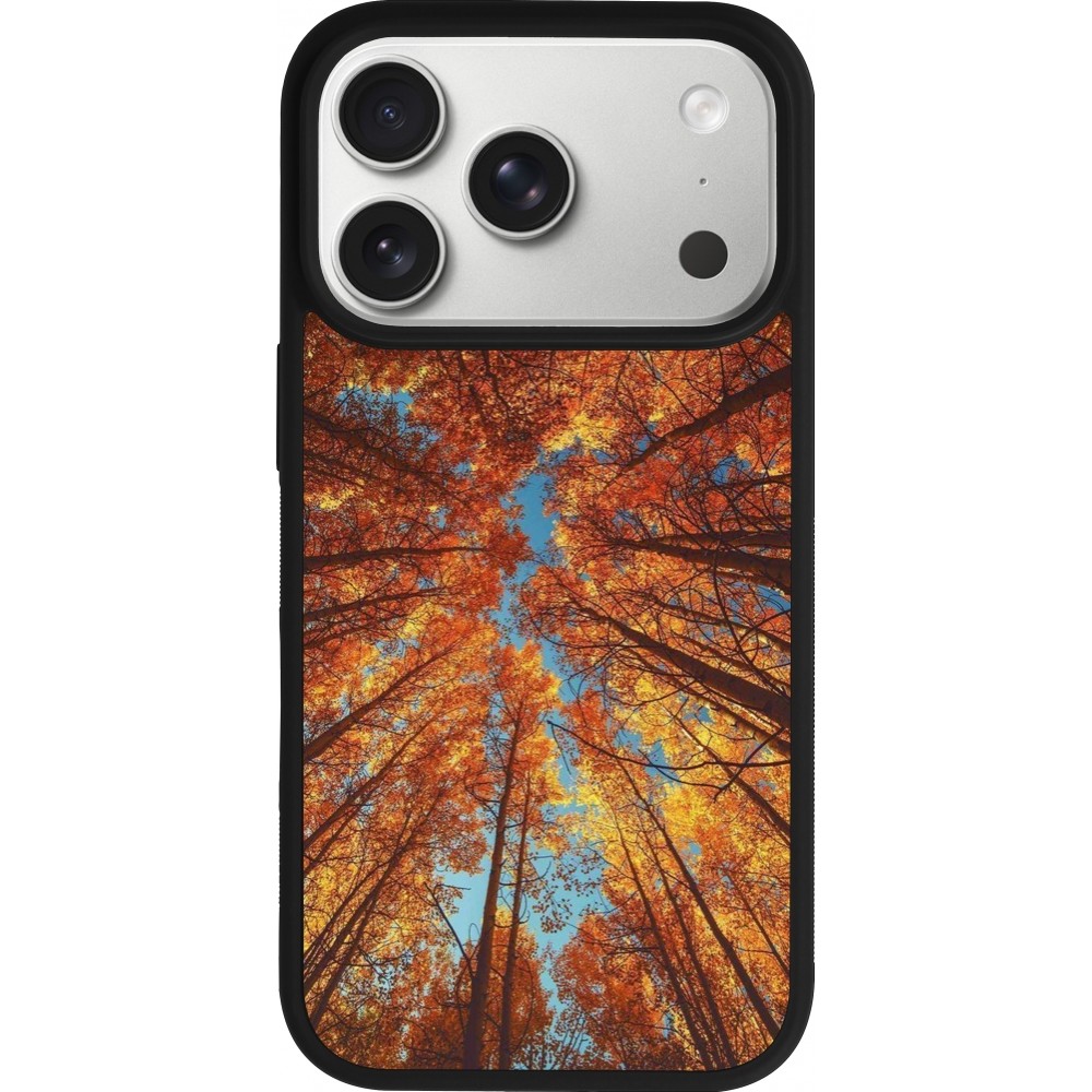 iPhone 17 Pro Case Hülle - Silikon schwarz Autumn 25 Trees