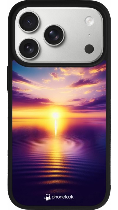 iPhone 17 Pro Case Hülle - Silikon schwarz Sonnenuntergang gelb violett