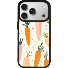 Coque iPhone 17 Pro - Silicone rigide noir Easter 2026 Illustration carrots