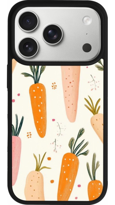 Coque iPhone 17 Pro - Silicone rigide noir Easter 2026 Illustration carrots