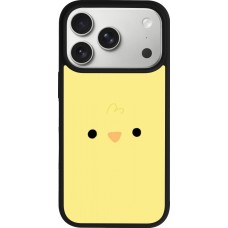 Coque iPhone 17 Pro - Silicone rigide noir Easter 2026 Little chicken