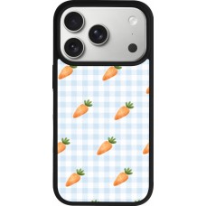 Coque iPhone 17 Pro - Silicone rigide noir Easter 2026 Pattern carrots