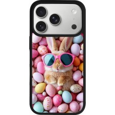 Coque iPhone 17 Pro - Silicone rigide noir Easter 2026 Rabbit fun