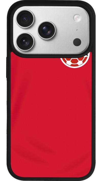 Coque iPhone 17 Pro - Silicone rigide noir Maillot de football Canada 2022 personnalisable