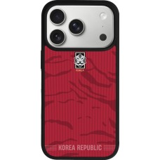 Coque iPhone 17 Pro - Silicone rigide noir Maillot de football Corée du Sud 2026 personnalisable