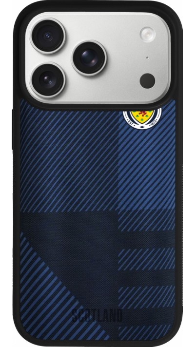 Coque iPhone 17 Pro - Silicone rigide noir Maillot de football Ecosse personnalisable