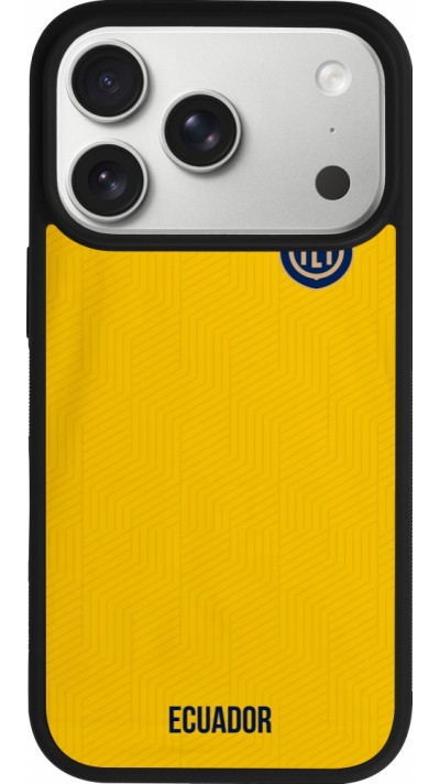 Coque iPhone 17 Pro - Silicone rigide noir Maillot de football Equateur 2022