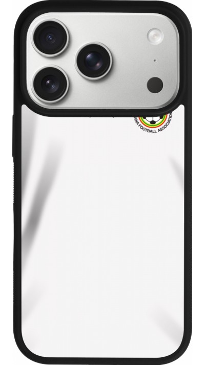 Coque iPhone 17 Pro - Silicone rigide noir Maillot de football Ghana 2022 personnalisable