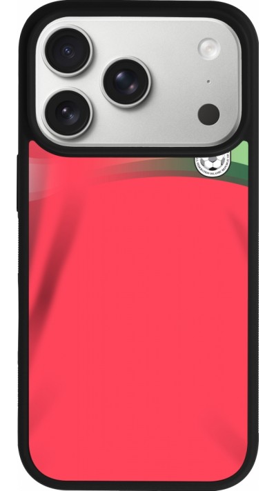 Coque iPhone 17 Pro - Silicone rigide noir Maillot de football Iran 2022 personnalisable