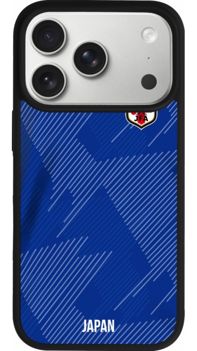 Coque iPhone 17 Pro - Silicone rigide noir Maillot de football Japon 2022 personnalisable