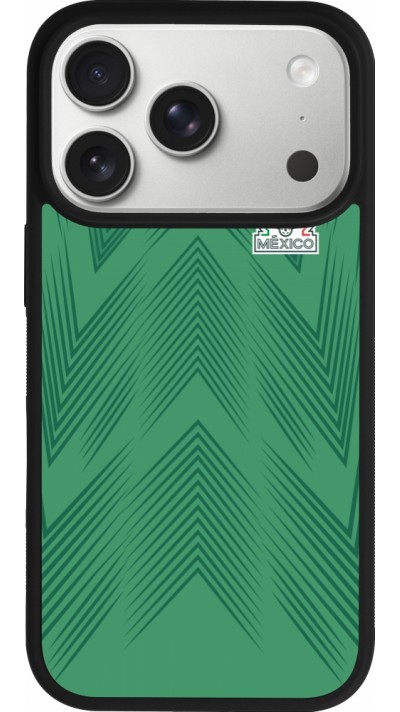 Coque iPhone 17 Pro - Silicone rigide noir Maillot de football Mexique 2022 personnalisable
