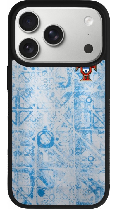 Coque iPhone 17 Pro - Silicone rigide noir Maillot de football Portugal Extérieur personnalisable