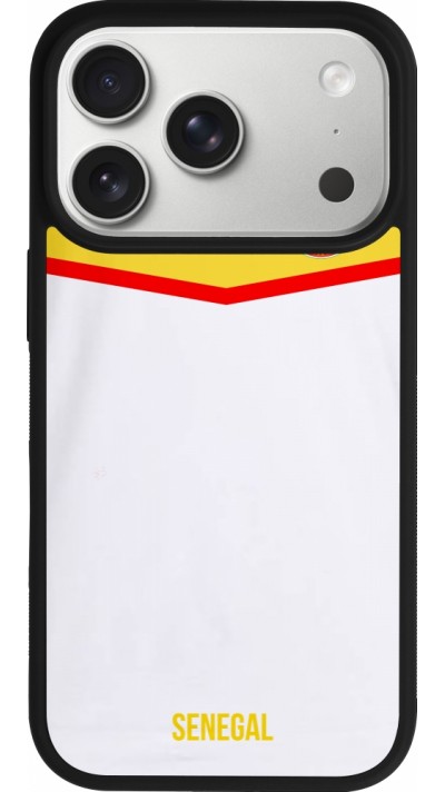 Coque iPhone 17 Pro - Silicone rigide noir Maillot de football Senegal 2022 personnalisable