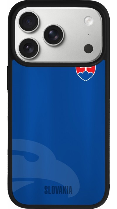 Coque iPhone 17 Pro - Silicone rigide noir Maillot de football Slovaquie