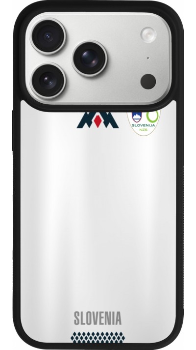 Coque iPhone 17 Pro - Silicone rigide noir Maillot de football Slovénie