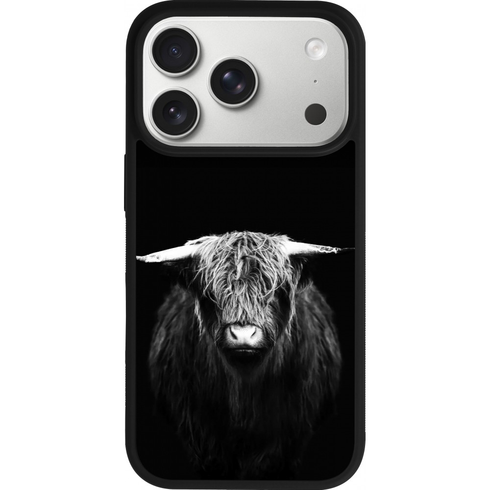 Coque iPhone 17 Pro - Silicone rigide noir Highland calf black