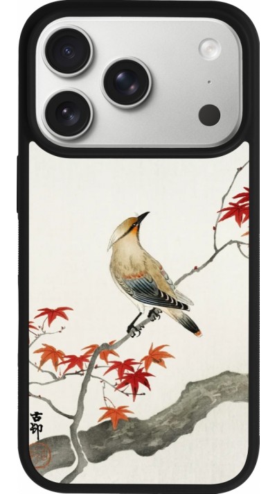 Coque iPhone 17 Pro - Silicone rigide noir Japanese Bird