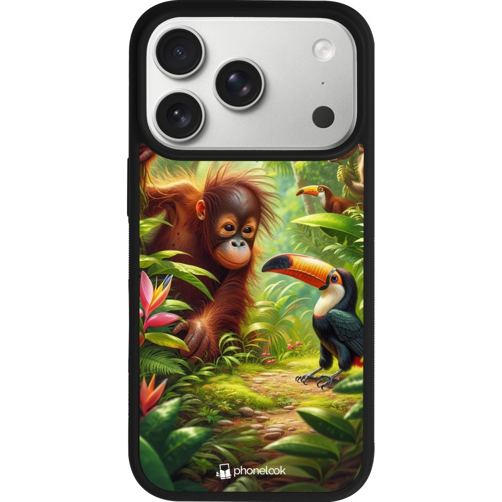 iPhone 17 Pro Case Hülle - Silikon schwarz Tropischer Dschungel Tayrona