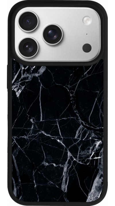 Coque iPhone 17 Pro - Silicone rigide noir Marble Black 01