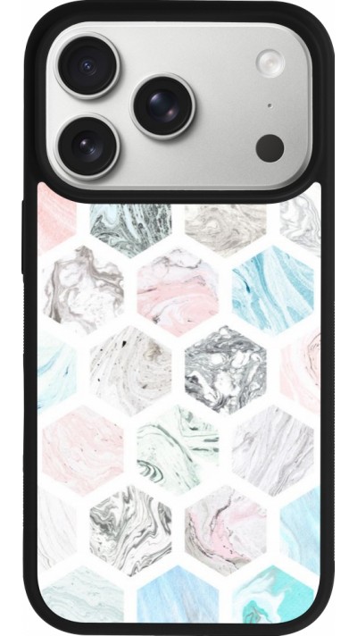 Coque iPhone 17 Pro - Silicone rigide noir Marble Everything