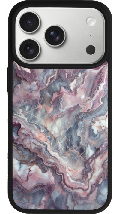 iPhone 17 Pro Case Hülle - Silikon schwarz Violetter silberner Marmor