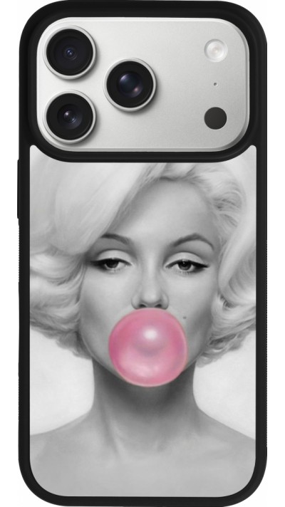 Coque iPhone 17 Pro - Silicone rigide noir Marilyn Bubble