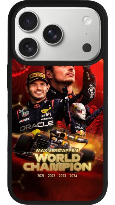 Coque iPhone 17 Pro - Silicone rigide noir Max Verstappen Champion 2023
