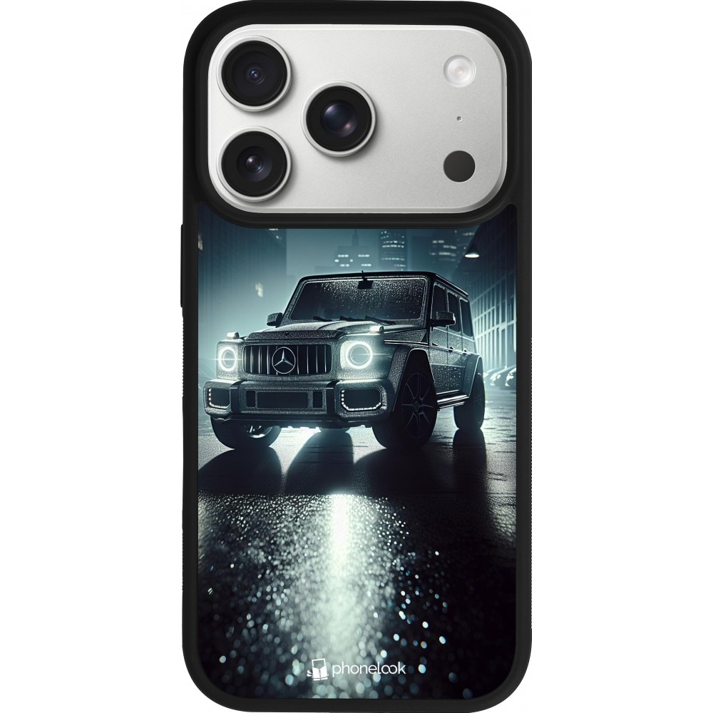 Coque iPhone 17 Pro - Silicone rigide noir Mercedes G AMG Night