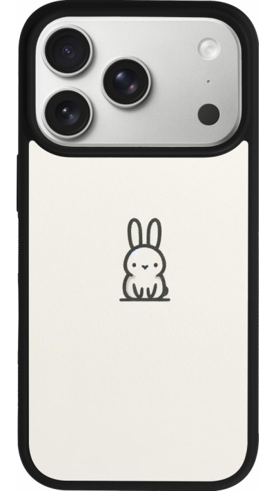 Coque iPhone 17 Pro - Silicone rigide noir Minimal bunny cutie